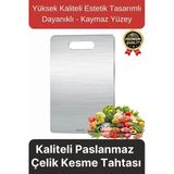 Çok Amaçlı Dayanıklı Kaymaz Yüzey Paslanmaz Çelik Mutfak Sebze Meyve Et Doğrama Lüks Kesme Tahtası