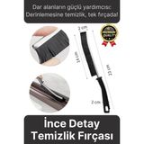 Çok Amaçlı Dayanıklı Pratik Banyo Mutfak Lavabo Ocak Derz Arası Ince Detay Temizlik Fırçası 1 Adet - 01-Siyah - diğer