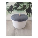 Çok amaçlı dekoratif organizer jüt ip kapaklı organizer sepet 25x20 krjjrjr