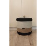 Çok amaçlı dekoratif organizer jüt ip kapaklı sepet 30x30 jujhjkkk