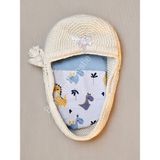 Çok Amaçlı Dinazor Desenli Müslin Bebek Örtü & Battaniye %100 Pamuk Oeko-Teks Sertifikalı 75X75 cm - 75 x 75 cm - Bebe Mavi
