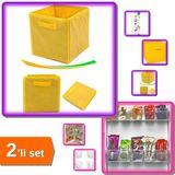 Çok Amaçlı Dolap İçi Düzenleyici Kutu Sarı + 6 Adet Buzdolabı İçi Mini Organizer - 2Li Set G2x0s7