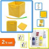 Çok Amaçlı Dolap İçi Düzenleyici Kutu Sarı + 8 Cepli Askılı Mutfak Banyo Düzenleyici - 2Li Set W9m5n