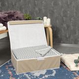 Çok Amaçlı Düzenleyici Kapaklı Sandık Tipi Kutu Hurç Organizer 50 x 40 x 19 Kahverengi - Renkli