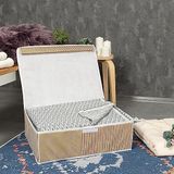 Çok Amaçlı Düzenleyici Kapaklı Sandık Tipi Kutu Hurç Organizer (50 x 40 x 19, Kahverengi)