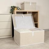 Çok Amaçlı Düzenleyici Kapaklı Sandık Tipi Kutu Hurç Organizer (50 x 40 x 30, Kahverengi) - Genel