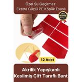 Çok Amaçlı Güçlü Su Geçirmez Hazır Kesilmiş Şeffaf 25X30MM Pe Köpük Çift Taraflı Asma Bant-12 Adet - 25 x 30 mm
