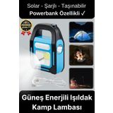 Çok Amaçlı Güneş Enerjili Powerbank USB Şarj Edilebilir Su Geçirmez Solar Işıldak Fener Kamp Lambası