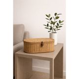 Çok Amaçlı Hasır Rattan Saklama Kutusu Kapaklı 10X27CM - Seçenek 1 - Ahşap - Ceviz