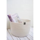 Çok Amaçlı Hasır Sepet Ev Düzenleyici Hasır Organizer, Jüt Ip Beyaz 25x15 byz