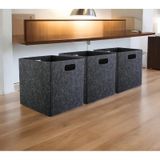 Çok Amaçlı Keçe Kutu 3 Adet Organizer Dolap İçi Düzenleyici Organizer 3mm Keçe 32x32x32 Cm Antrasit