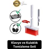 Çok Amaçlı Klavye ve Kulaklık Temizleme Seti Elektronik Cihaz Fırçalı Bilgisayar Tuş Çektirme