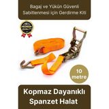 Çok Amaçlı Kopmaz Dayanıklı Kancalı Güvenli Sabitleme Gırgır Yük Gerdirme Kiti Spanzet Halat 10 mt - diğer - 1 Adet