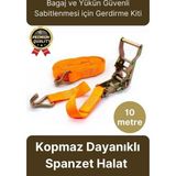 Çok Amaçlı Kopmaz Dayanıklı Kancalı Güvenli Sabitleme Gırgır Yük Gerdirme Kiti Spanzet Halat 10 mt