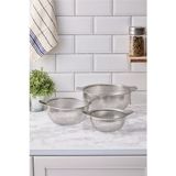 Çok Amaçlı Kulplu Paslanmaz Çelik Tel Süzgeç 3 Lü Set 18CM - 22CM - 26CM - Mercan - Seçenek 1