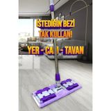 Çok Amaçlı Mandallı Sihirli Teleskopik Mop, Bezi Tak ve Kullanım Kolaylığı - Seçenek 1