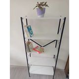 Çok Amaçlı Metal 5 Raflı Beyaz Kitaplık / Saksılık / Çiçeklik