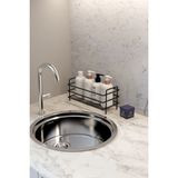 Çok Amaçlı Metal Raf, Banyo, Makyaj ve Mutfak Düzenleyici, Siyah - Ahşap - Seçenek 1