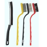 Çok Amaçlı Mini Tel Fırça 4'lü Set, Bakır, Demir ve Sert Plastik Uçlu, Ocak ve Fayans Arası Pencere Rayı ve Mutfak Lavabo Kenarı, Dar Alanlar İçin Ergonomik Temizlik Aparatı İnce Dip Köşe Temizleme