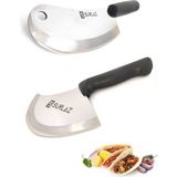 Çok Amaçlı Mutfak Bıçak Seti, Pizza, Salata, Börek, Satır, Zırh, 2 Parça - Seçenek 1 - Akçaağaç