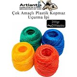 Çok Amaçlı Plastik Kopmaz Uçurtma Ipi Çamaşır Ipi 4 Adet Renkli 200 Metre Naylon Ip Çırpı Ipi Çizim