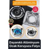 Çok Amaçlı Pratik Leke Önleyici Isıya Dayanıklı Yıkanabilir Alüminyum Ocak Koruyucu Folyo - 10 Adet