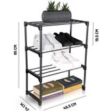 Çok Amaçlı Raf - 4 Katlı Metal Ayakkabılık - Organizer - Kitaplık - Çiçeklik