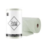 Çok Amaçlı Rulo Mikrofiber Temizlik Bezi 30x30 75 Yapraklı Yosun Yeşili Beyaz