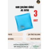 Çok Amaçlı Soğuk Havalarda Kare Şeklinde Sihirli Jel El Sıcak Tutan Isıtıcı Torba Cep Sobası 3 Adet