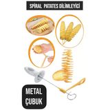 Çok Amaçlı Spiral Patates Dilimleyici Cips Yapma Makinesi Aparatı Çubukta Patates Aparatı Plastik