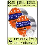 Çok Amaçlı Tamir Bandı 2 Adet Su Geçirmez Sızdırmaz Isıya Dayanıklı Sakız Izole Gri Tamir Bant 48MM 1.5 Metre - Standart - 48mm x 1.5 metre