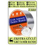 Çok Amaçlı Tamir Bandı 3 Adet Su Geçirmez Sızdırmaz Isıya Dayanıklı Sakız İzole Gri Tamir Bant 48Mm 1.5 Metre