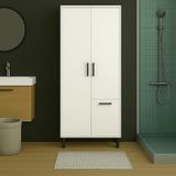 Çok Amaçlı & Tek Çamaşır Sepetli Banyo Dolabı - Beyaz