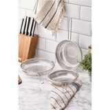 Çok Amaçlı Tek Kulplu Paslanmaz Çelik Tel Süzgeç 3 Lü Set 21CM - 24CM - 26CM - Mercan - Seçenek 1