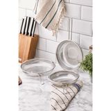 Çok Amaçlı Tek Kulplu Paslanmaz Çelik Tel Süzgeç 3 Lü Set 21CM - 24CM - 26CM
