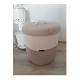Çok amaçlı X LARGE kapaklı dekoratif organizer jüt ip vizon hasır sepet 35X40 jgjjjjjh