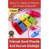 Çok Amaçlı Yüksek Sesli Renkli Kamp Av Spor Deprem Çağrı Hakem Plastik Acil Durum Düdüğü - 1 Adet