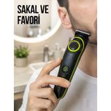 Çok Başlıklı Erkek Tıraş Makinesi Sakal Favori Burun Kulak Vücut Bakım Seti