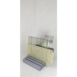 Çok Bölmeli Cetvel Düzenleyici | Masaüstü Organizer | 13×14 cm - Gri