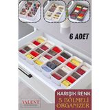 Çok Bölmeli Organizer Seti, Saat, Takı, Toka, Çorap ve Iç Çamaşırı Düzenleyici - Açık Beyaz - Gri - Seçenek 1