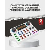 Çok Efektli Canlı Yayın Ses Mikseri USB ve Kablosuz Uyumlu - COMPTR2854-5783 - Çok Renkli