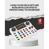 Çok Efektli Canlı Yayın Ses Mikseri USB ve Kablosuz Uyumlu Midastech - Çok Renkli