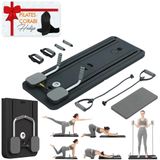 Çok Fonksiyonlu Egzersiz Aleti, Pilates Reformer, Direnç Bantlı, Ev Tipi Istasyon Tahtası, Zamanlayıcılı, Çorap Hediyeli, Siyah