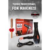 Çok Fonksiyonlu Ergonomik Saç Kurutma Makinesi, Fön Tarağı ve Başlık Hediyeli - Ahşap