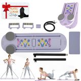 Çok Fonksiyonlu Fitness Tahtası Direnç Bant Ev Core Karın Kol Sırt Güçlendirme Egzersiz Çorap Hediye (Mor)