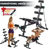 Çok Fonksiyonlu Mekik Sehpası Sırt Açılı Ev Fitness Aleti Egzersiz Ekipmanı Direnç Lastiği Hediye