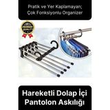 Çok Fonksiyonlu Organizer Katlanabilir Kumaş Kot Eşarp Hareketli Dolap Içi Pantolon Askılığı 5 In 1 - Çok Renkli