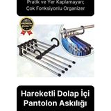 Çok Fonksiyonlu Organizer Katlanabilir Kumaş Kot Eşarp Hareketli Dolap İçi Pantolon Askılığı 5 In 1