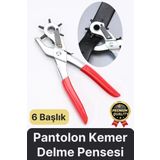Çok Fonksiyonlu Paslanmaz Çelik Delik Açma Aleti 6 Başlıklı Kumaş Deri Pantolon Kemer Delme Pensesi