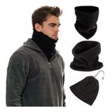 Çok Fonksiyonlu Siyah Unisex Terletmez Kumaş İpli Polar Bere Boyunluk
